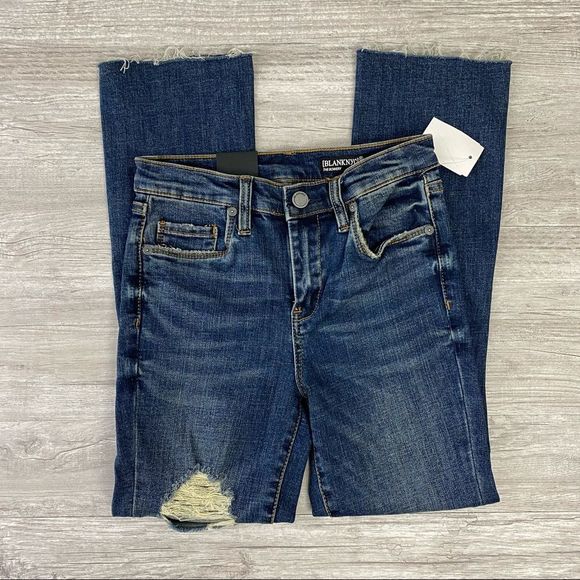 NWT BLANK NYC The Bowery Distressed Bootcut Jeans - Picture 5 of 13